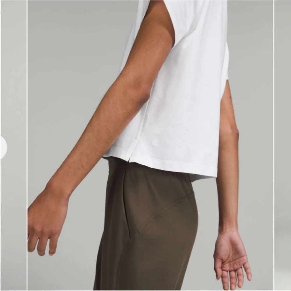 Lululemon Classic-Fit Cotton-Blend T-Shirt Cropped Short Sleeve White